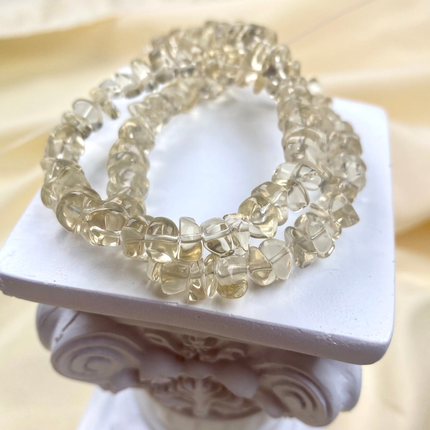「金運の花咲く」天然シトリンさざれブレスレット