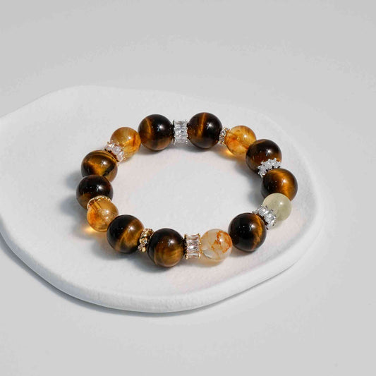 ゴールデンラディアンス - シトリンとタイガーアイのブレスレット
