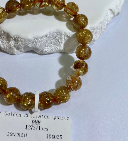 ゴールデンルチルクォーツ 9mm