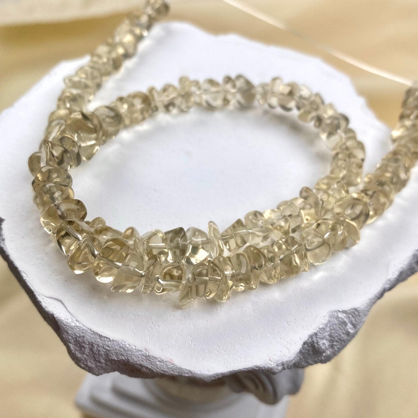 「金運の花咲く」天然シトリンさざれブレスレット
