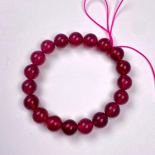 「朱華凝韻」天然ダックブラッドストロベリークォーツブレスレット
