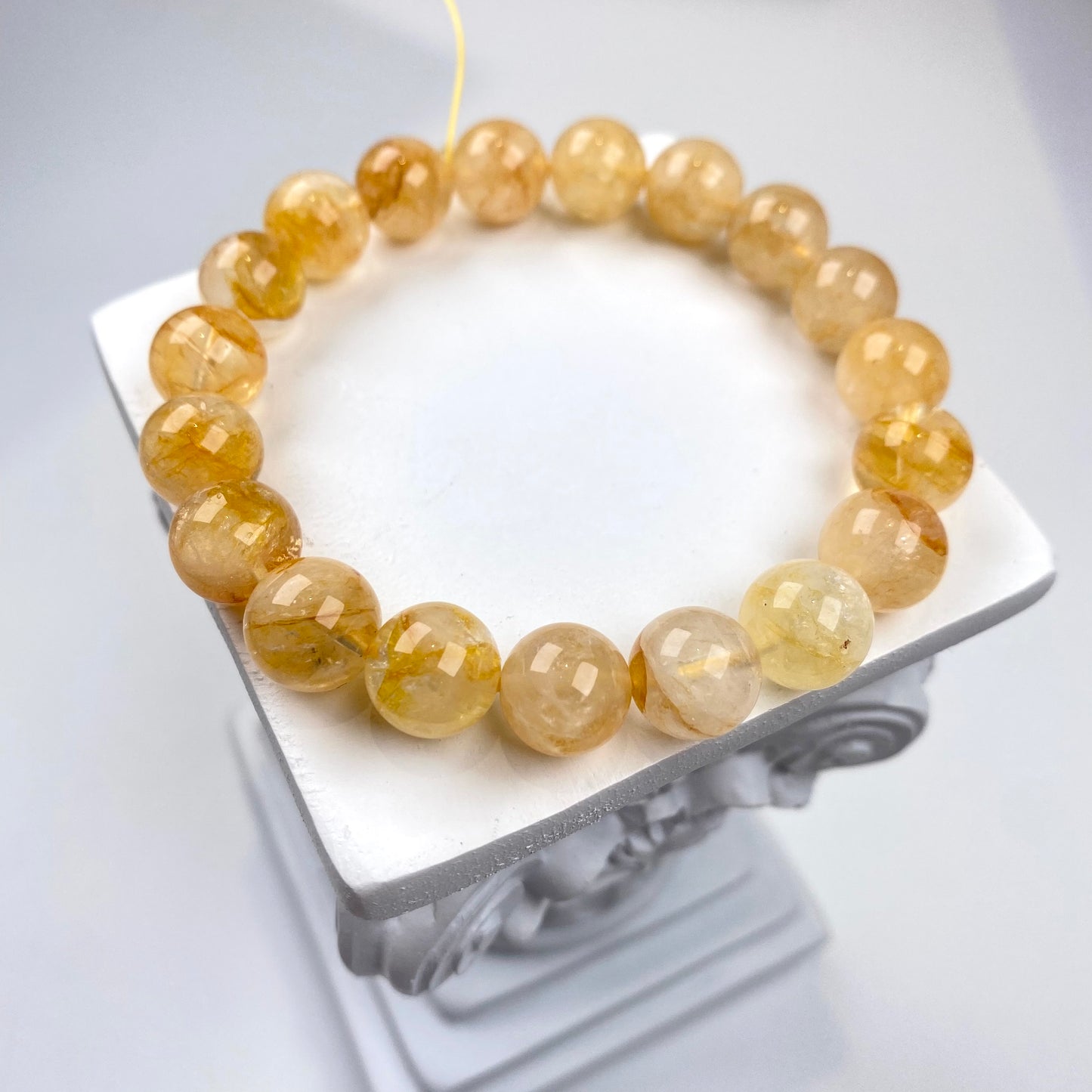 「金脈幽花」天然イエロージェリーフラワージェムストーンブレスレット