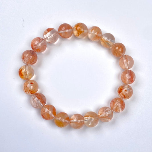 「橙霞の流光」天然ファンタフラワーアゲートブレスレット