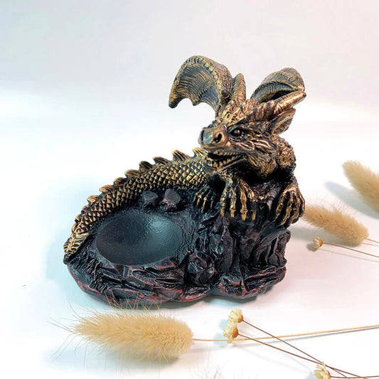 ドラゴンクリスタルボールスタンド - レジンベース&4〜7cm展示ホルダー