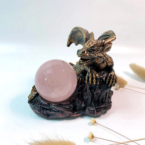ドラゴンクリスタルボールスタンド - レジンベース&4〜7cm展示ホルダー