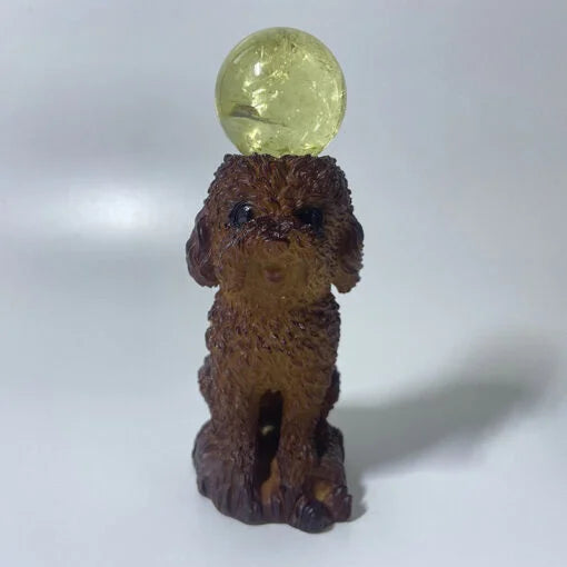 レジンテディ付きクリスタルボールスタンド:星座デコレーション&オーナメント収納