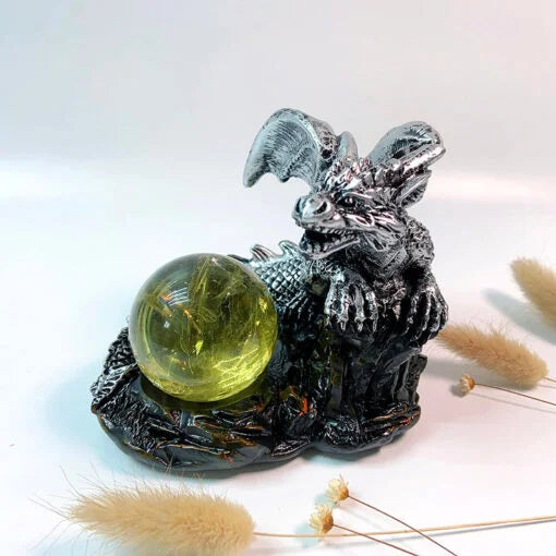 ドラゴンクリスタルボールスタンド - レジンベース&4〜7cm展示ホルダー