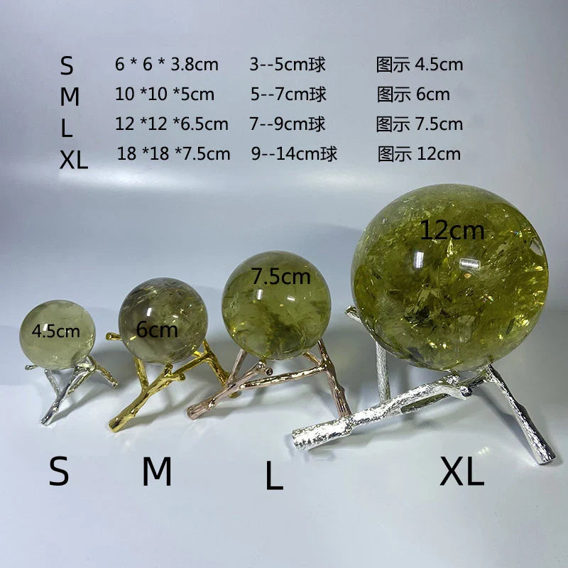 メタルトライアングルクリスタルスタンド - 幾何学的ボールホルダー&ディスプレイベース