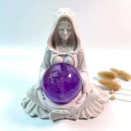 クリスタルボールスタンド - ウィッチ風レジンベース&神秘的な球体ホルダー