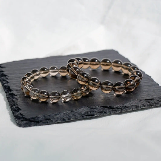 シャドウストーンチャーム - スモーキークォーツブレスレット