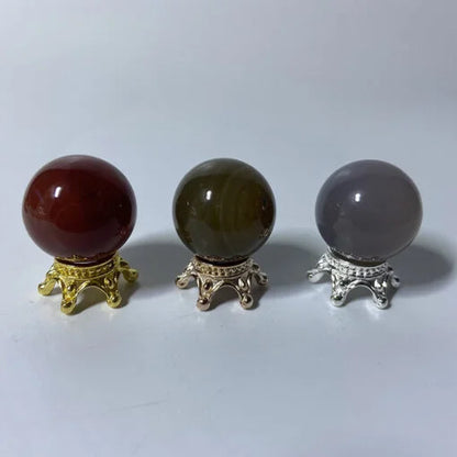 装飾的な合金クリスタルボールスタンド - コンパクトなホームデコレーションアクセント