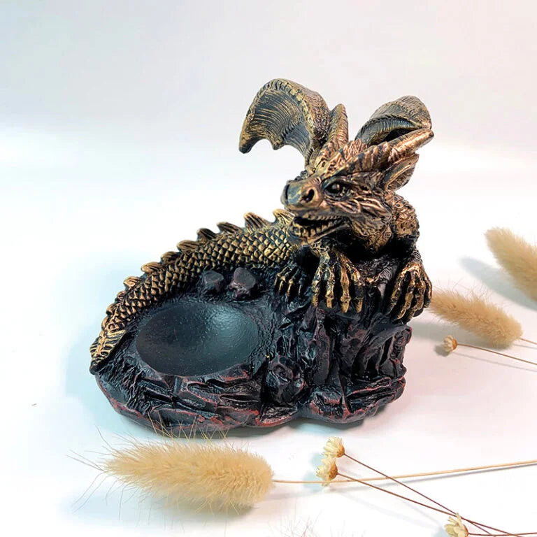 ドラゴンクリスタルボールスタンド - レジンベース＆4〜7cm展示ホルダー