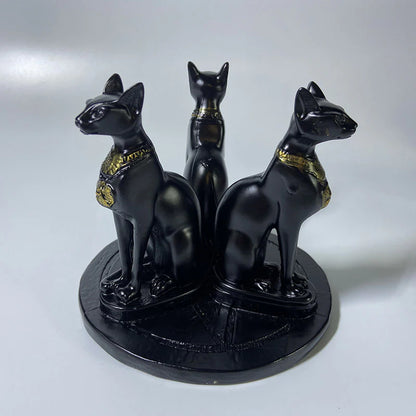 ウィザードキャットクリスタルボールスタンド - 神秘的なホーム＆オフィスデコレーション