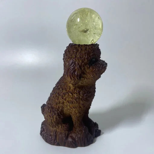 Crystal Ball Stand with Resin Teddy: Constellation Decoration &amp; Ornament Storage